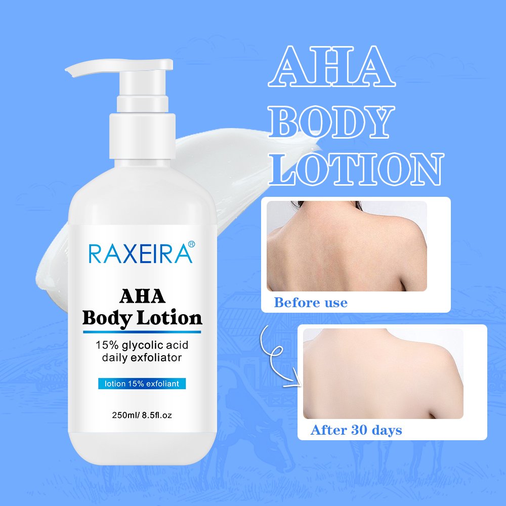 New 250ML AHA Hydrating Body Lotion 15% Glycolic Acid Glowing Skin Brighten Moisturizing Milk Body Cream Whitening Body Lotion