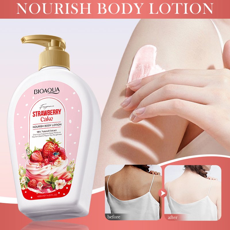Organic Strawberry Cake Cream Nourishing Moisturizer Skin Lightening Whitening Body Lotion