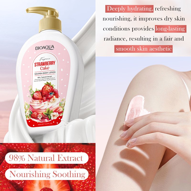 Organic Strawberry Cake Cream Nourishing Moisturizer Skin Lightening Whitening Body Lotion