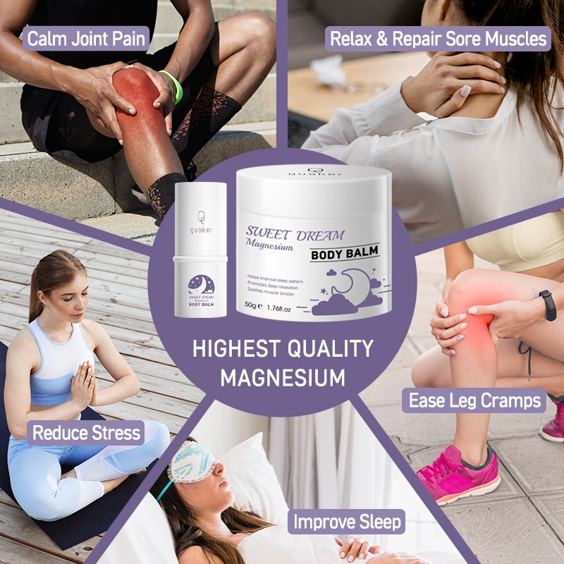 Qquaker Private Label Organic Improve Sleep Magnesium Oil Body Lotion Butter Cream For Leg Feet