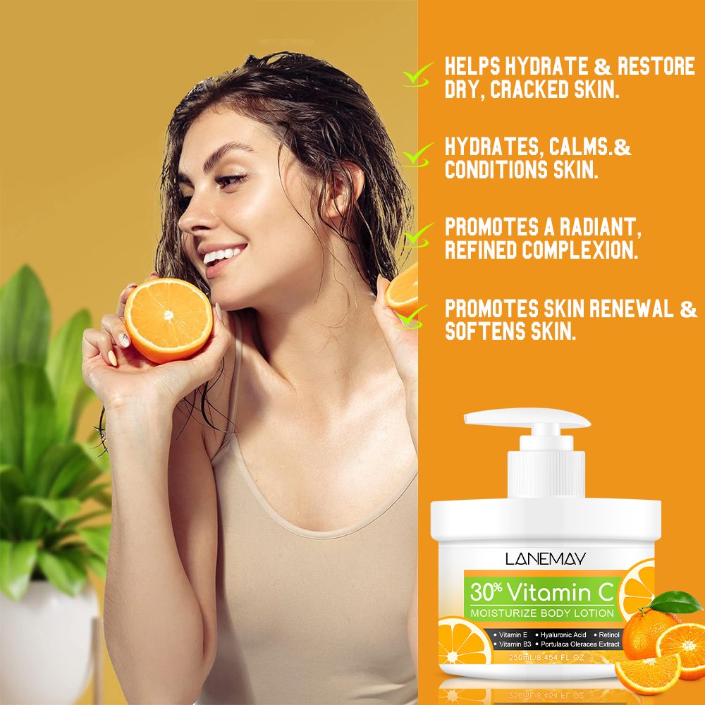 OEM New Arrivals Skincare 250ml Aloe Vera Moisturizing Brightening Whitening Vitamin C Body Lotion