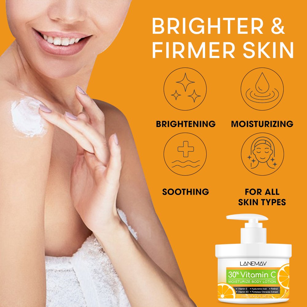 OEM New Arrivals Skincare 250ml Aloe Vera Moisturizing Brightening Whitening Vitamin C Body Lotion