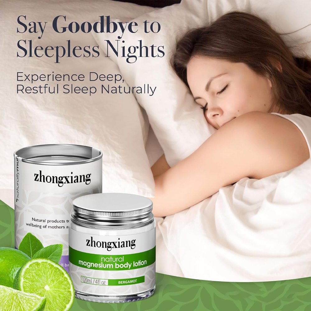 Magnesium Body Lotion Natural Vegan Topical Magnesium Cream Lotion Support for Sleep with Bergamot oil