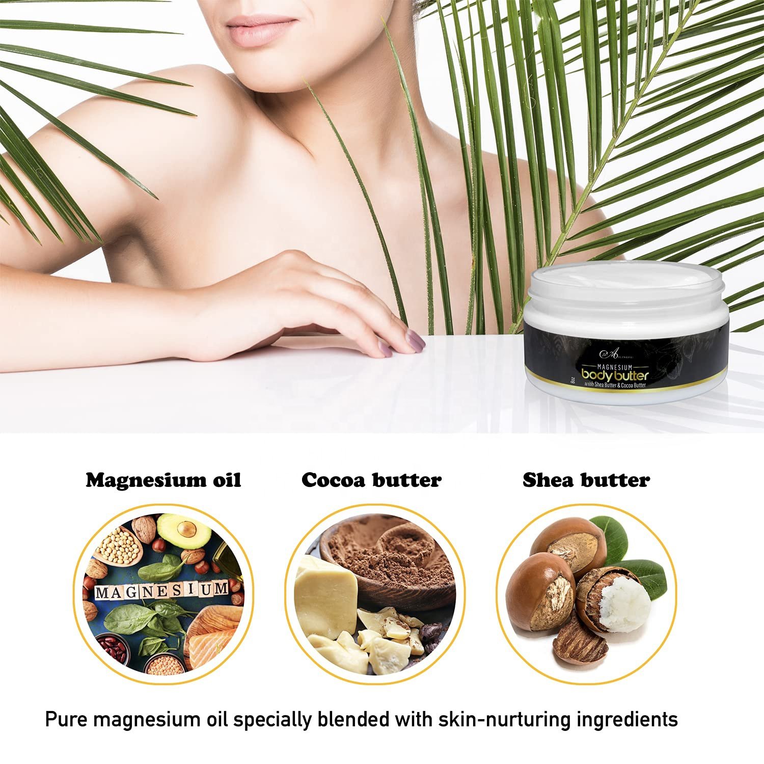 Wholesale All Natural Magnesium Pain Relief Cream For Leg Cramps & Pain Relief Magnesium Body Lotion Butter
