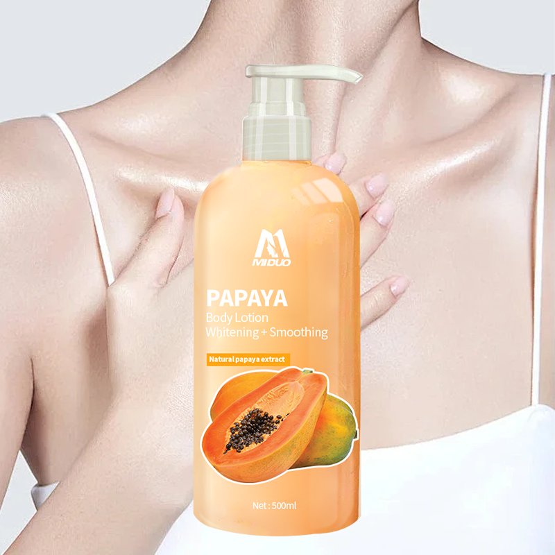 MIDUO Factory OEM 500ML Skin Tone White Cream Lightening Niacinamide Anti Ageing Papaya Deep Hydrating Body Lotion For spots