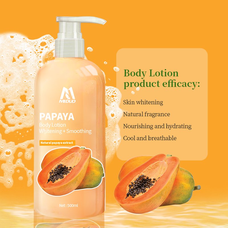 MIDUO Factory OEM 500ML Skin Tone White Cream Lightening Niacinamide Anti Ageing Papaya Deep Hydrating Body Lotion For spots