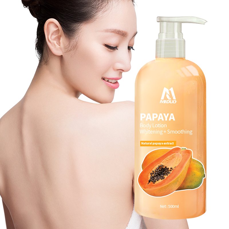 MIDUO Factory OEM 500ML Skin Tone White Cream Lightening Niacinamide Anti Ageing Papaya Deep Hydrating Body Lotion For spots