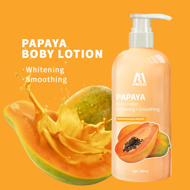 MIDUO Factory OEM 500ML Skin Tone White Cream Lightening Niacinamide Anti Ageing Papaya Deep Hydrating Body Lotion For spots