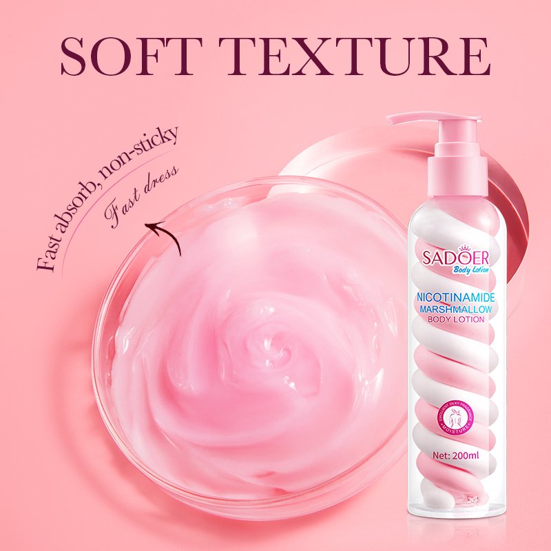 200g New SADOER Private Label Body Care Moisturizing Hydrating Niacinamide Marshmallow Body Lotion