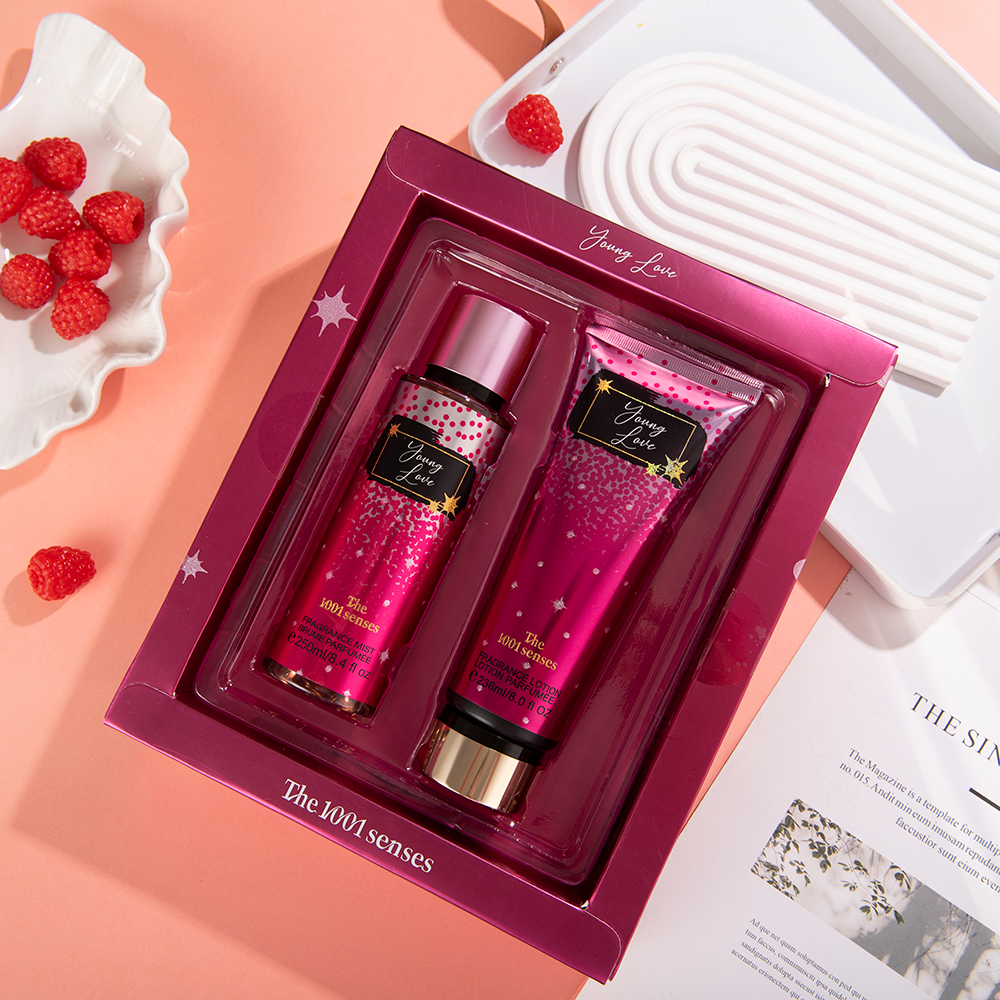 Perfume scented body mist and body lotion floral fragrance cream body care gift set