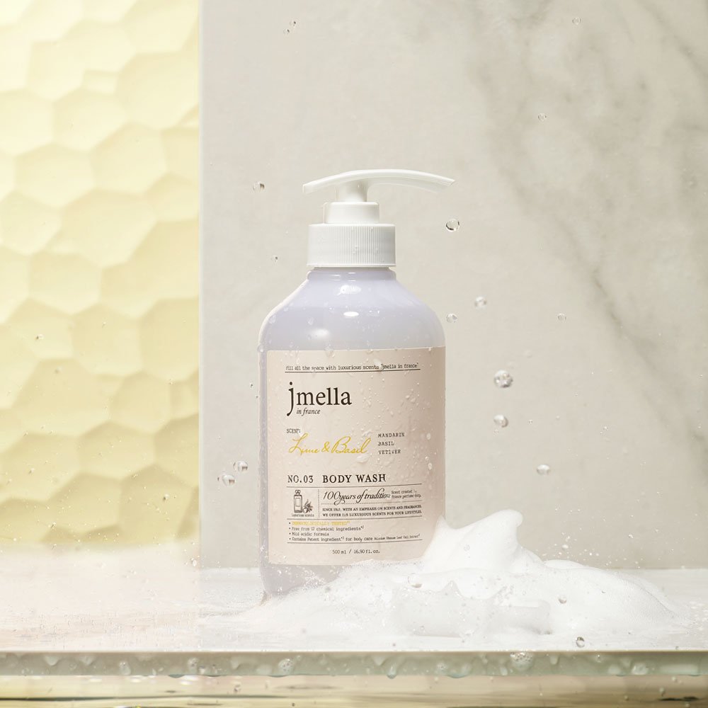 Jmella France Lime&Basil Body Wash 500ml Korean Skin Care Professional Lotion French Perfume Style Nourishing Moisturising