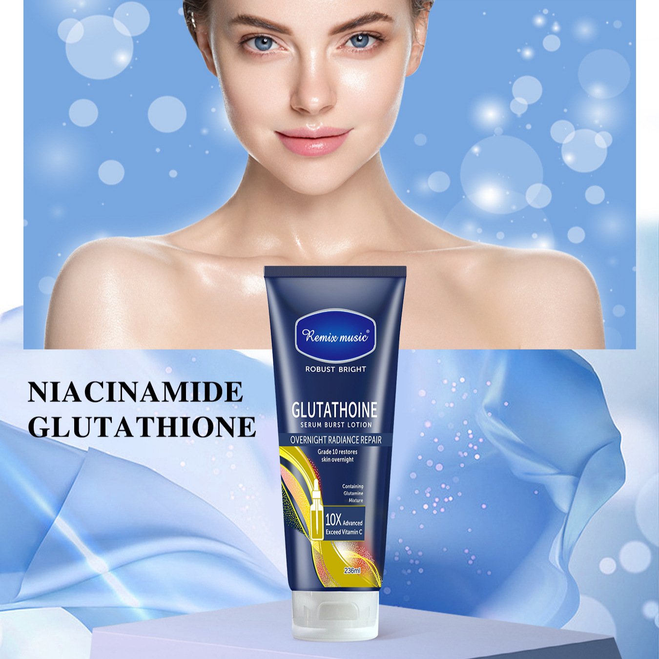 High quality Vitamin c White Light Moisturizing All-Purpose Niacinamide Skin Care Body Lotion Large Bottle Cosmetics