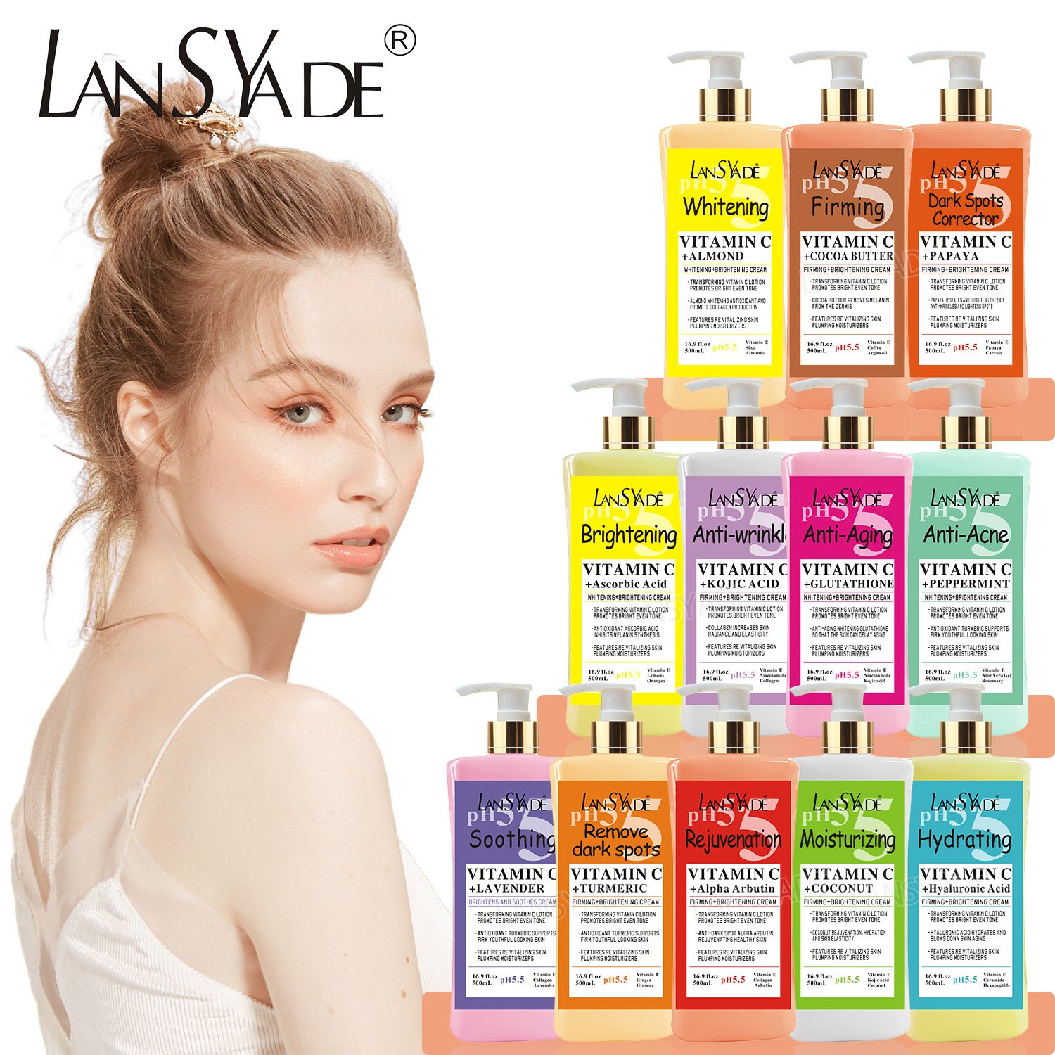 luxury care Vitamin C&Almond Whitening lotion Moisturizing and firming Body lotion Deep Nourish Skincare Brightening Cream