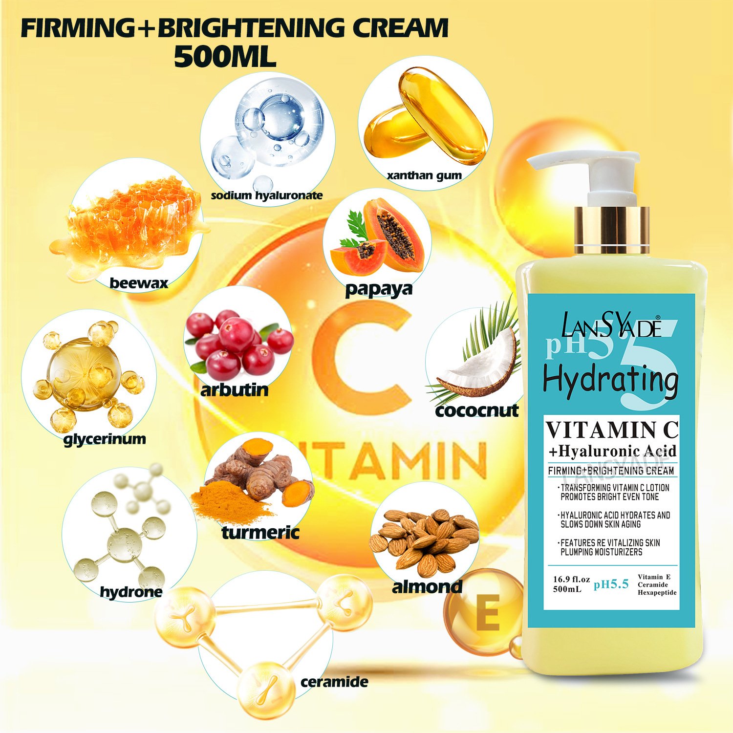luxury care Vitamin C&Almond Whitening lotion Moisturizing and firming Body lotion Deep Nourish Skincare Brightening Cream