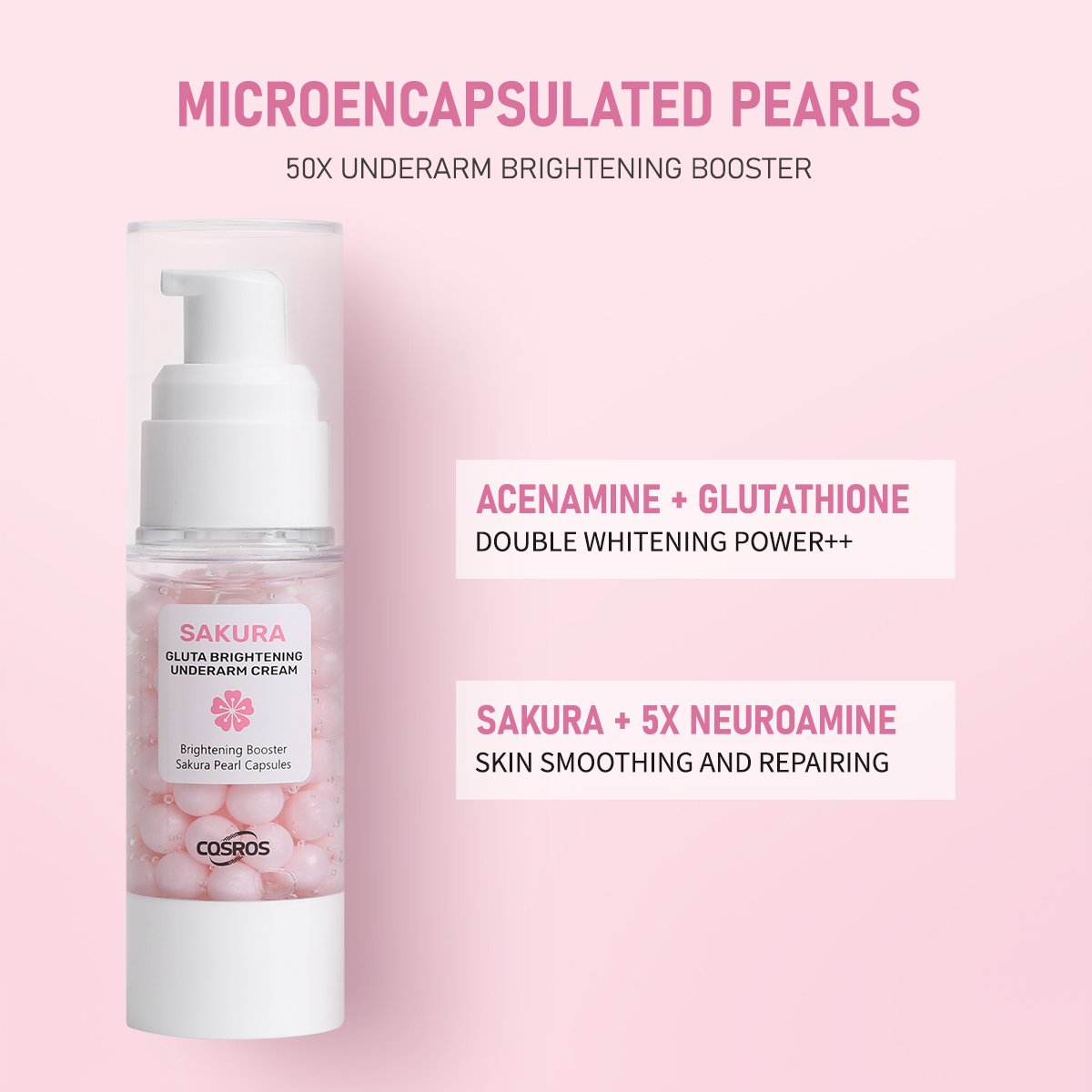 Wholesale Sakura Gluta Pearl Capsules Brightening Underarm Whitening Cream Body Care Armpit Area Lotion Skincare