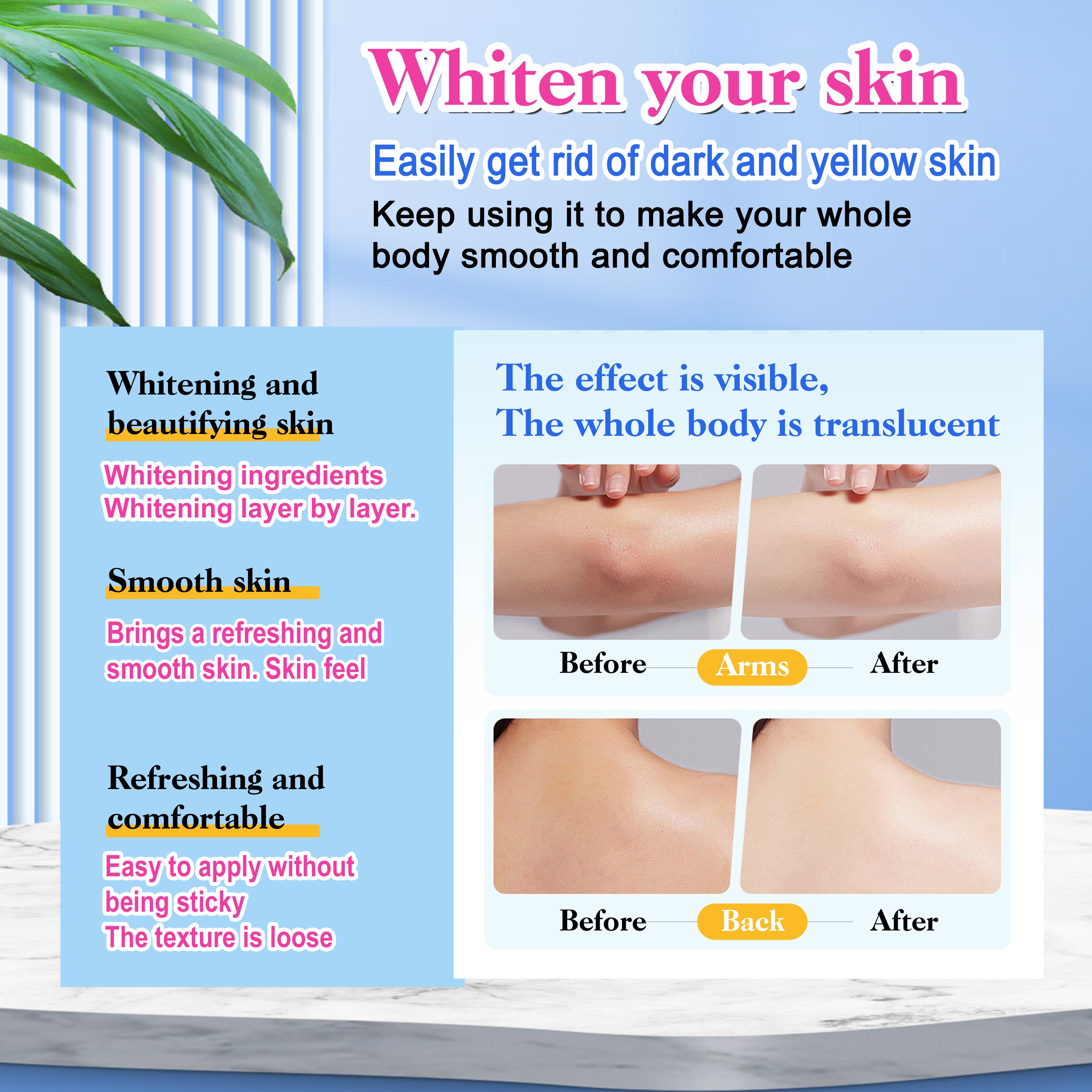 ROUSHUN Body Lotion Brightening Nourishing Smoothing Triple Whitening Body Lotion