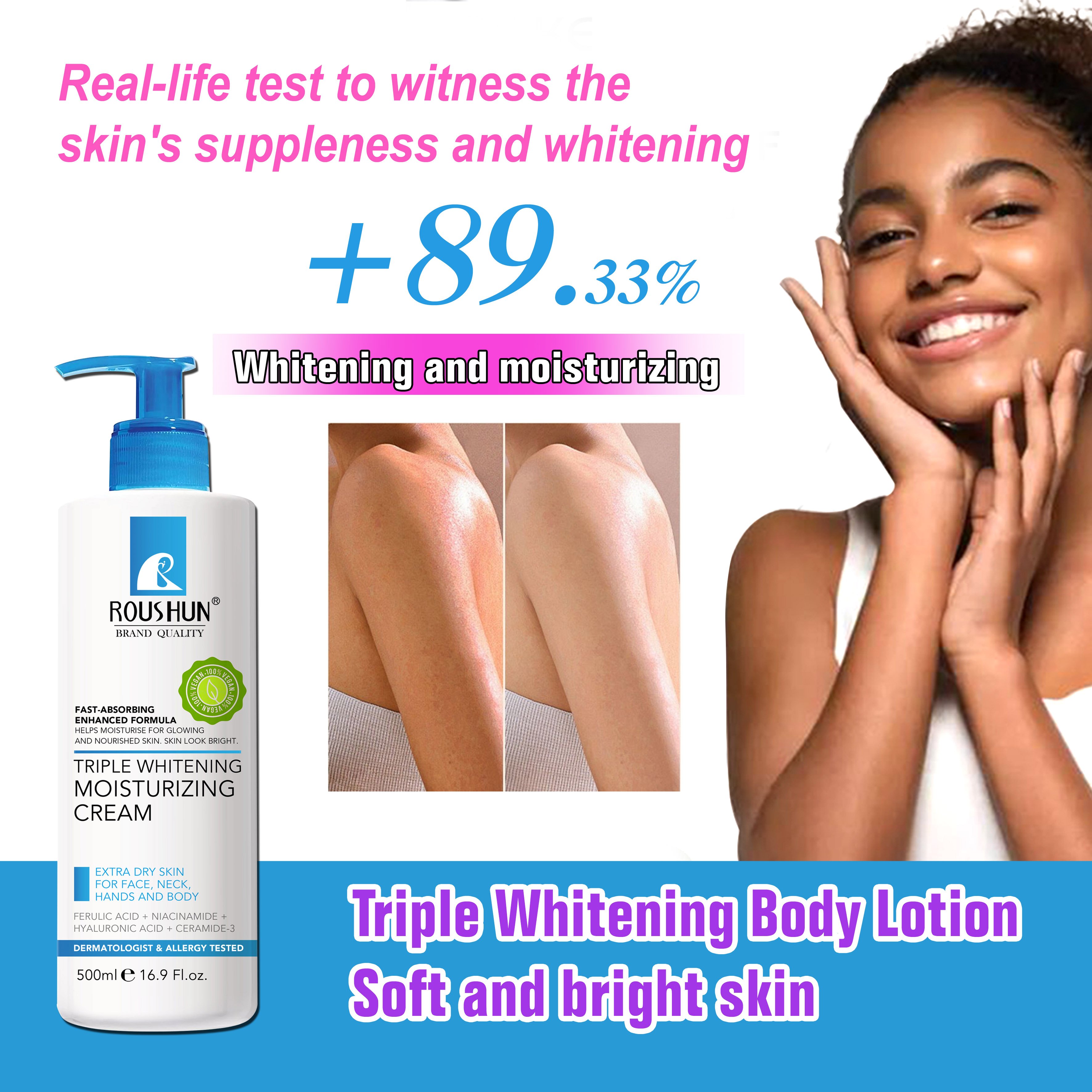 ROUSHUN Body Lotion Brightening Nourishing Smoothing Triple Whitening Body Lotion