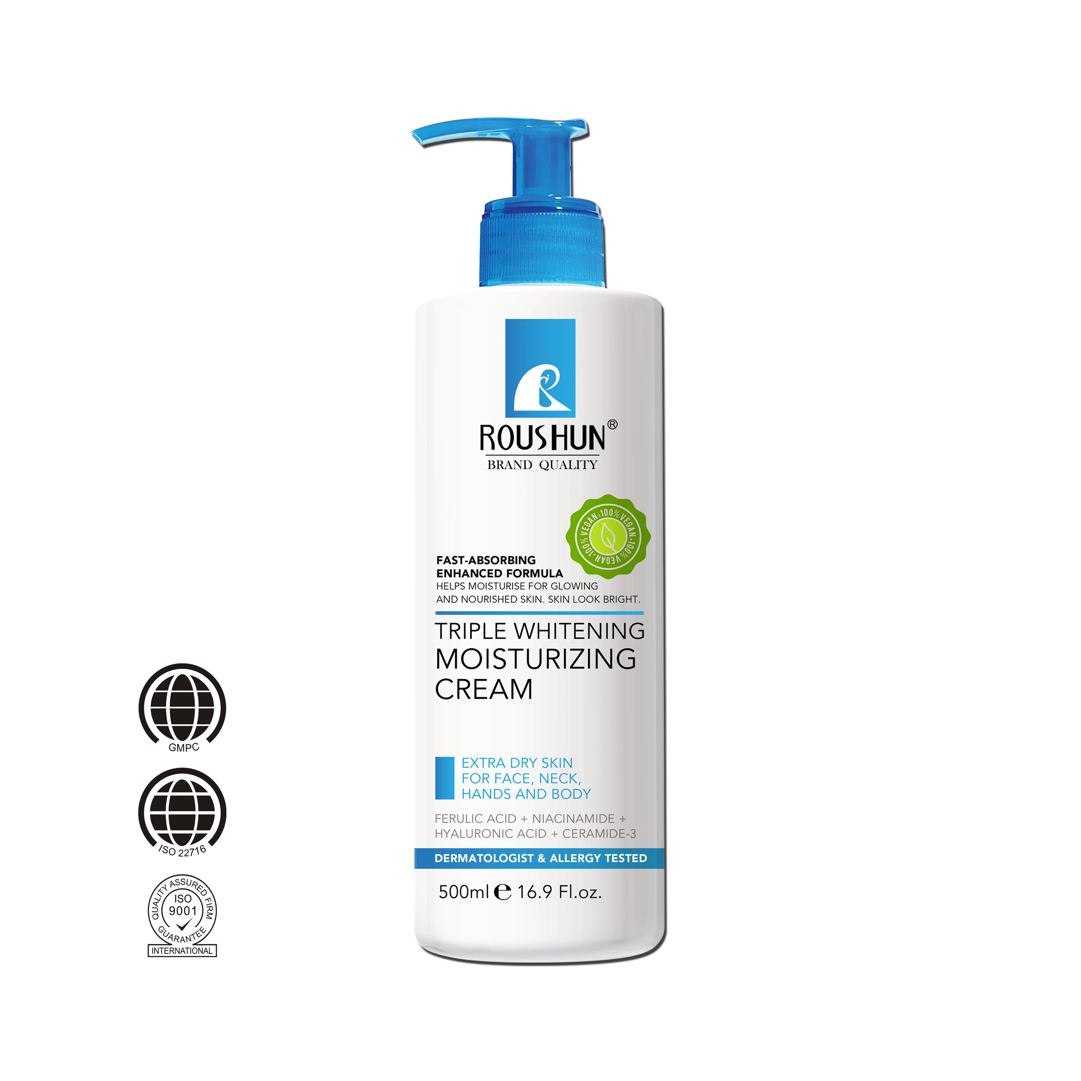 ROUSHUN Body Lotion Brightening Nourishing Smoothing Triple Whitening Body Lotion