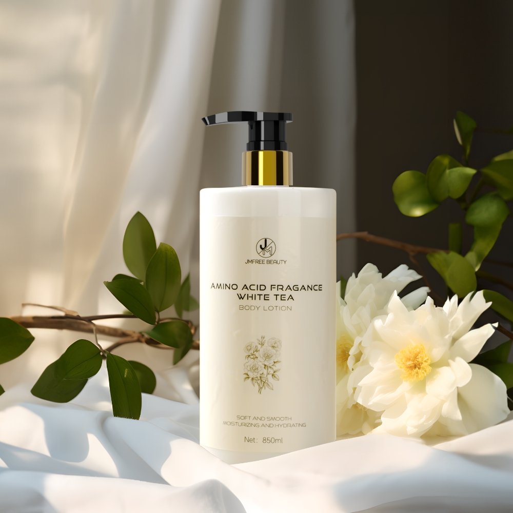 JMFREE Private Label Vegan Organic Natural White Tea Skin Care Whitening Lightening Amino Acid Body Lotion