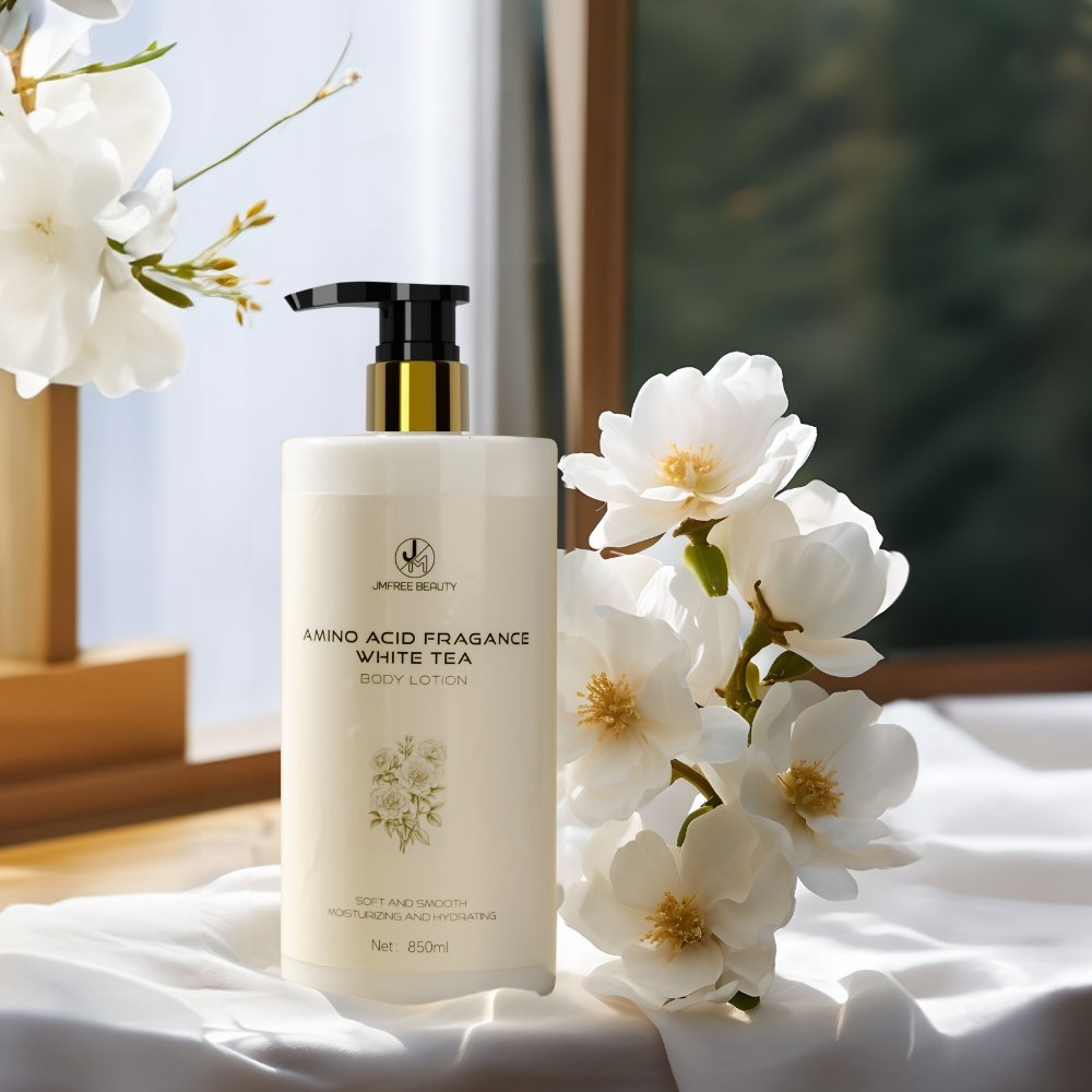 JMFREE Private Label Vegan Organic Natural White Tea Skin Care Whitening Lightening Amino Acid Body Lotion
