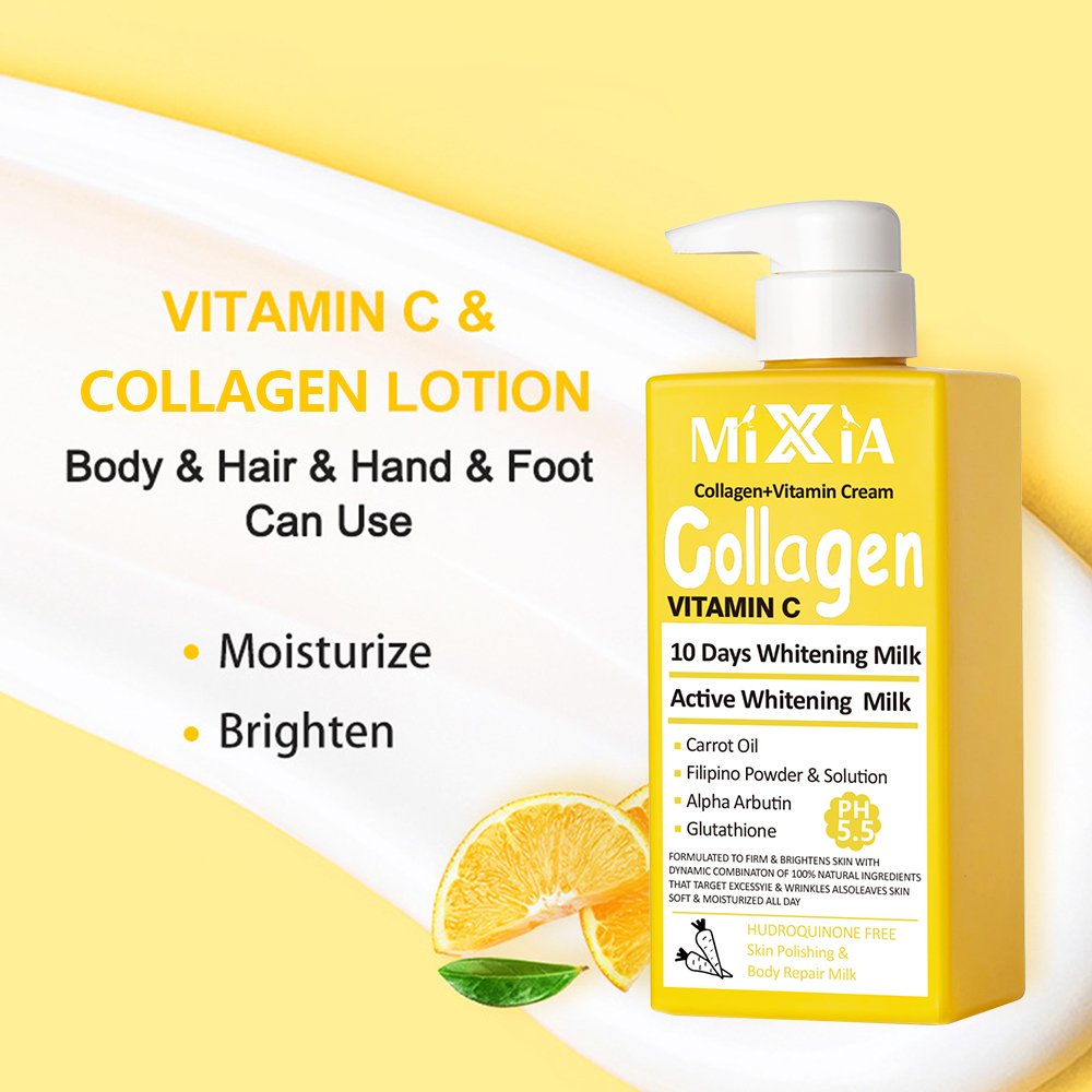 Fruit acid VC turmeric body lotion whitening cream turmeric moisturizing lotion 500ml moisturizing lotion wholesale
