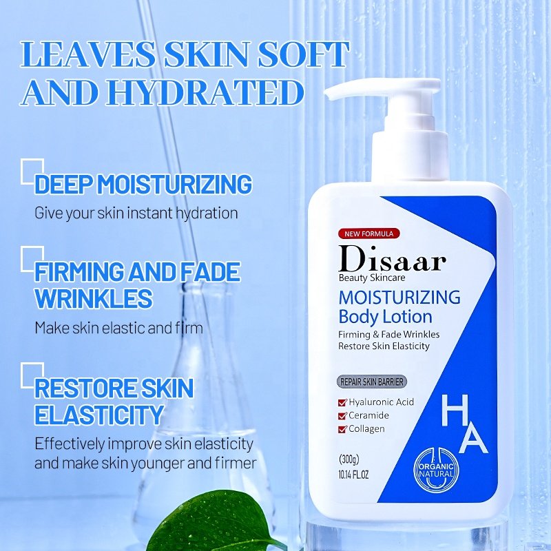 Organic Hyaluronic Acid Moisturizing Body Lotion for Dry Skin Restore Skin Elasticity Fade Wrinkle