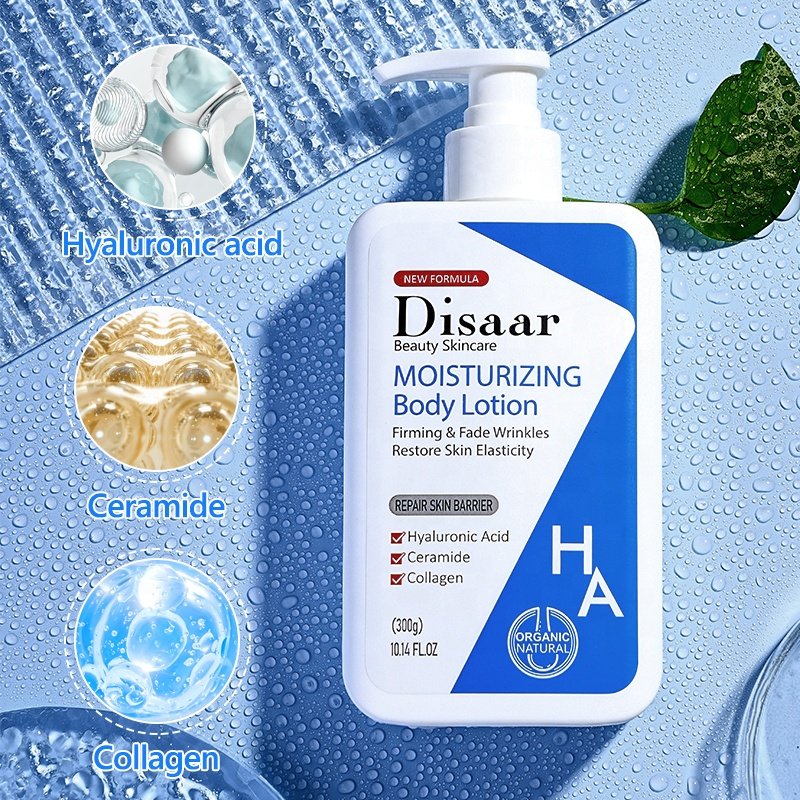 Organic Hyaluronic Acid Moisturizing Body Lotion for Dry Skin Restore Skin Elasticity Fade Wrinkle