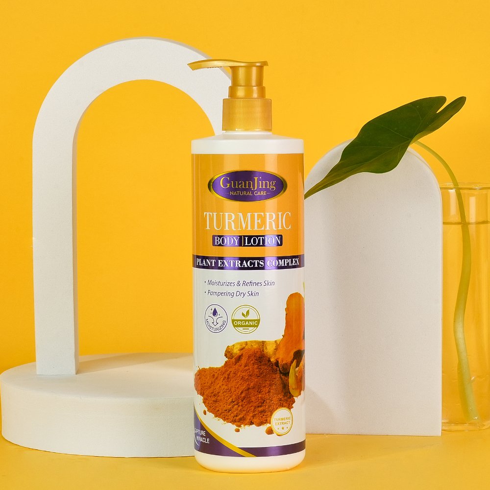 Oem Natural Turmeric Body Lotion Hyaluronic Acid Deep Moisturizing Skin Lightening Body Lotion Cream Wholesale Skincare Products