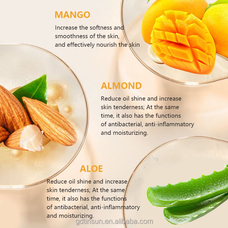 EKBER Wholesale OEMODM Dry Skin Moisturizing Body Cream Brightening Nourishing Fragrance Mango Almond Body Lotion
