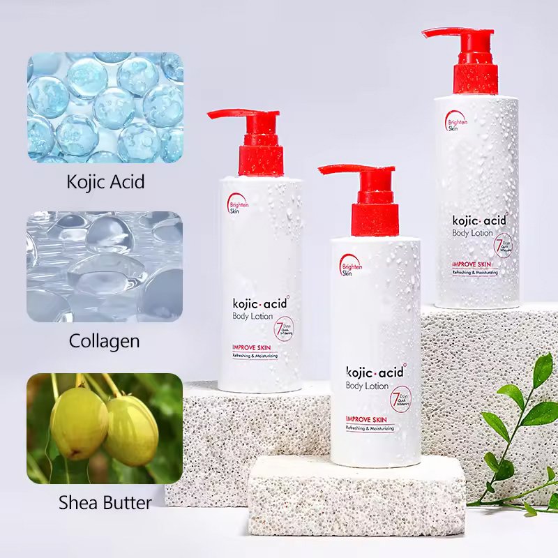 OEM ODM 7 Days Whitening Body Lotion Kojic Acid Collagen Lightening Body Lotion Moisturizing Whitening Body Cream