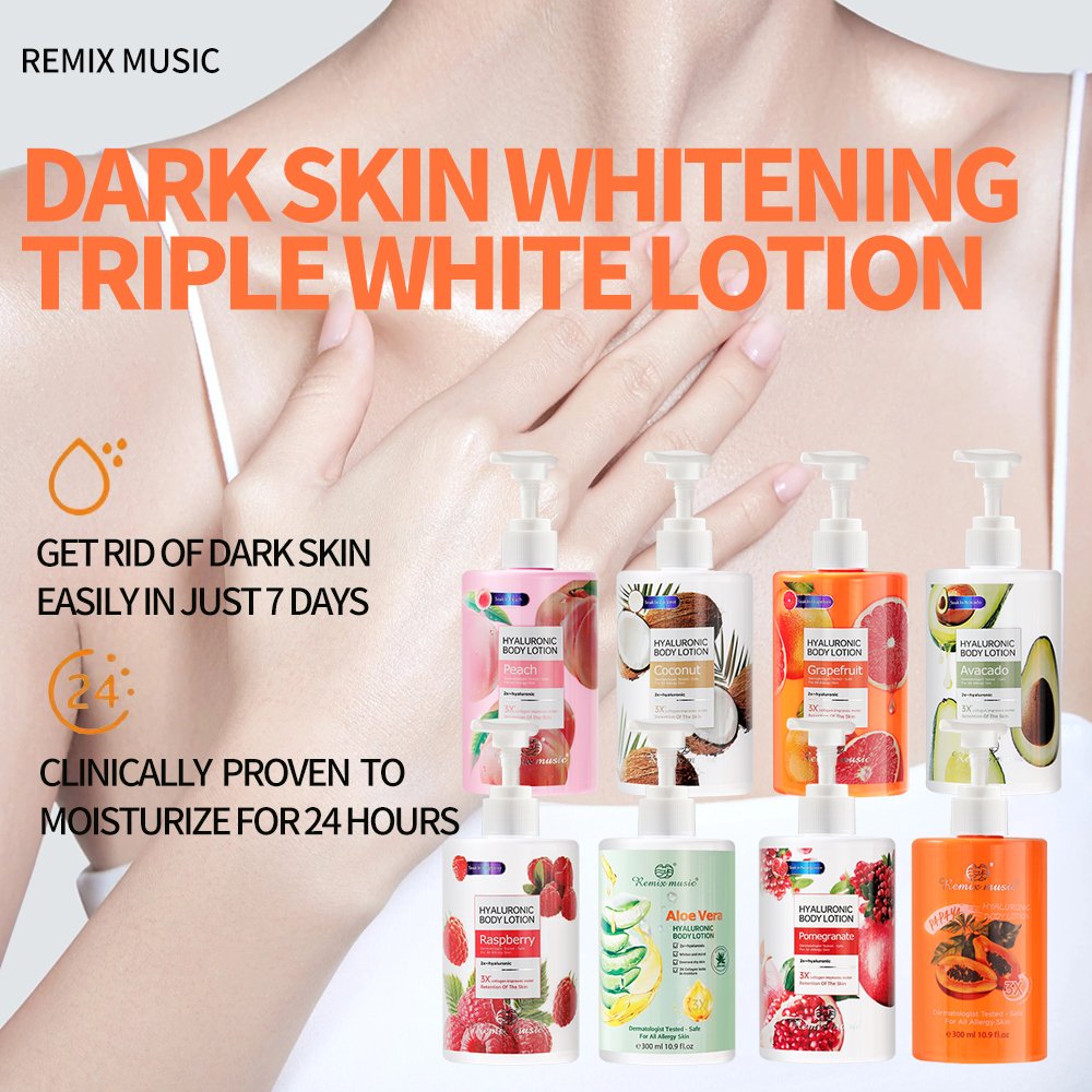 OEM Factory Wholesale Sample 300ML Good Lightening Black Easy Skin Glow Shimmer Niacinamide Body Lotion For Dark Skin