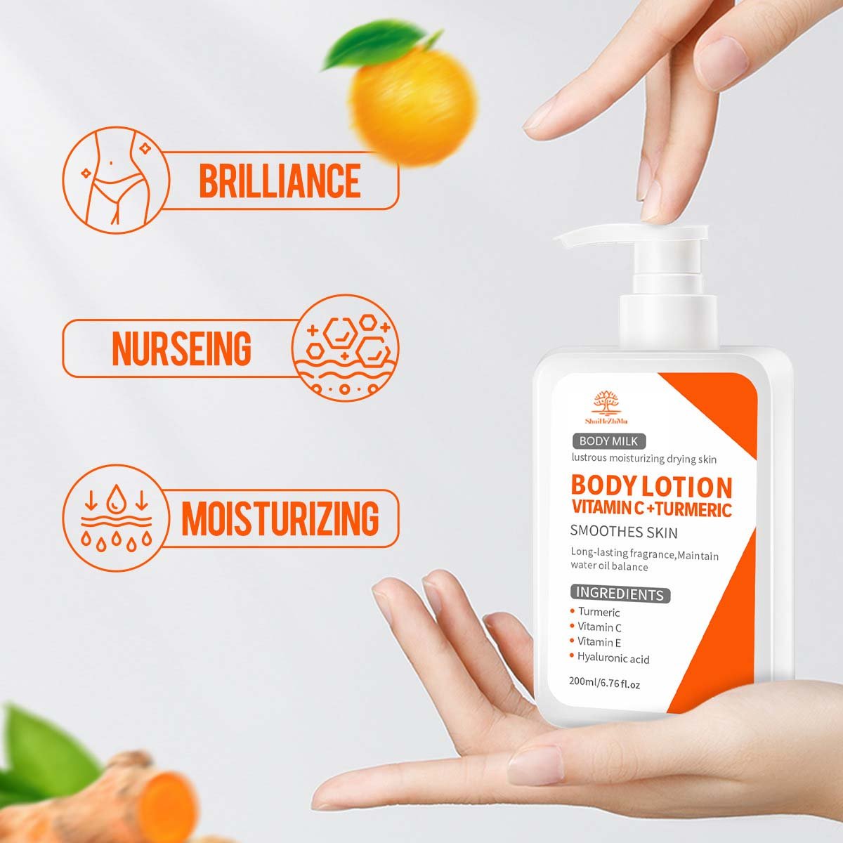 Wholesale Skincare Collagen Body Lotion Organic Bath Moisturizing Lightening Vitamin C Turmeric Whitening Body Lotion