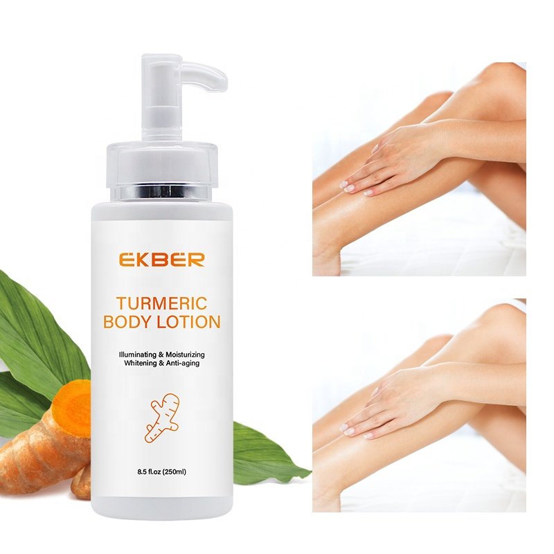 Private Label Turmeric Body Lotion With Vaccinium Myrtillus Fruit Extract Not Greasy Anti Acne Turmeric Skin Whitening Cream