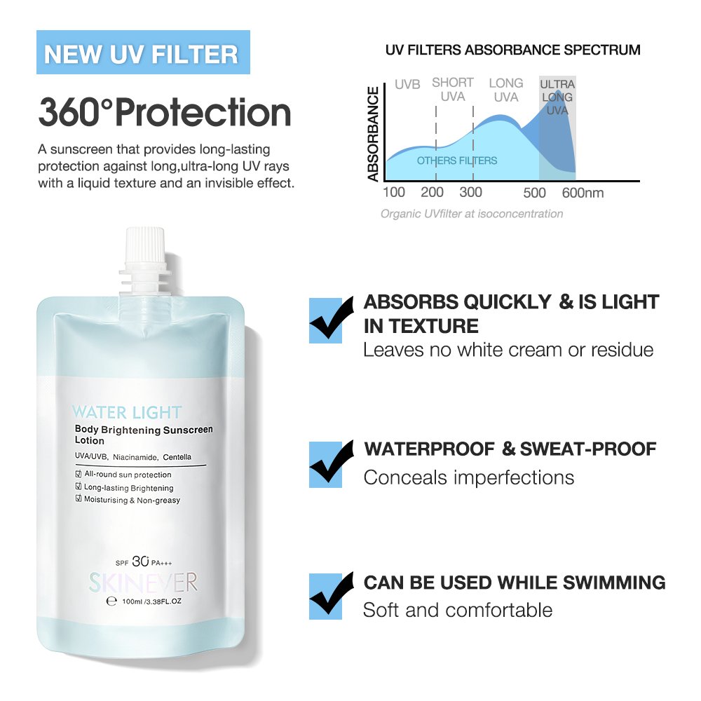 SKINEVER Vegan Skin Care Salicylic Acid and Vitamin C Infused Body Lotion Cream Exfoliating Whitening Moisturizer for Adults