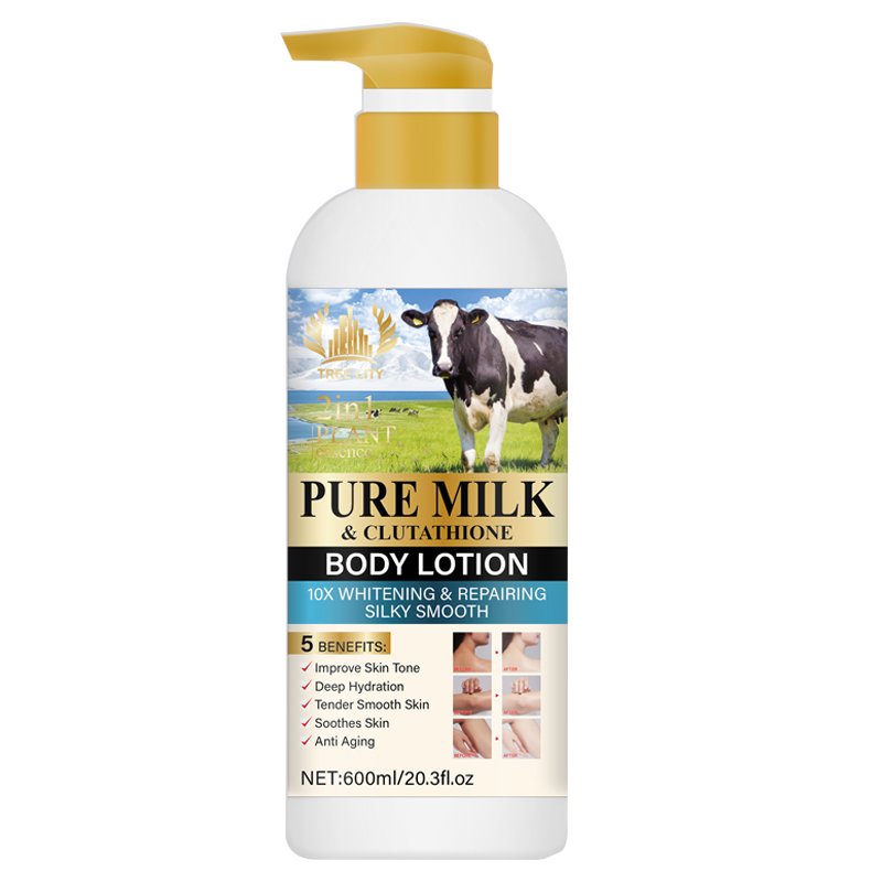 Low Moq 600ml Organic Moisturizing Smoothing Brightening Lotion Body Collagen Skin Whitening White Body Lotion Cream