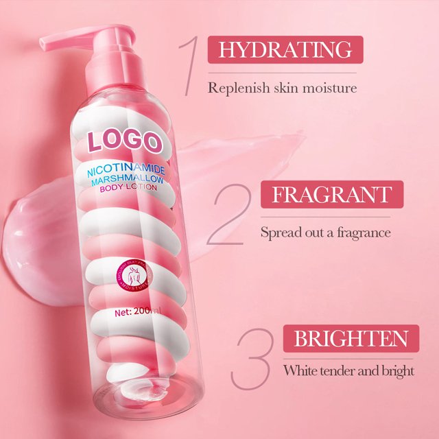 Oem Hot Sale Wholesale Custom Nicotinamide Cotton Candy Body Milk Whitening Skin Care Body Lotion