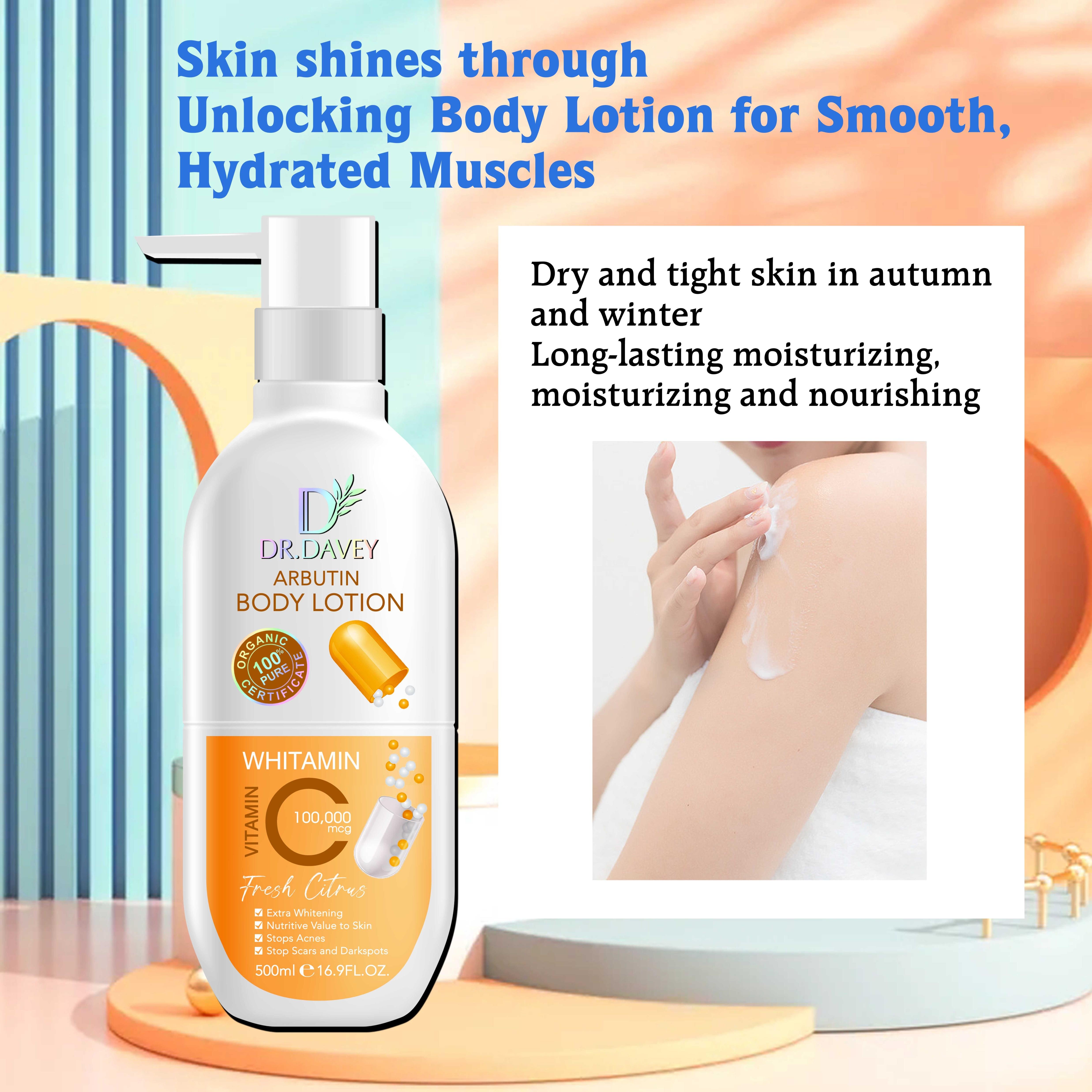 DR.DAVEY Body Lotion Vitamin C+B+E Whitening Clears Black Spots