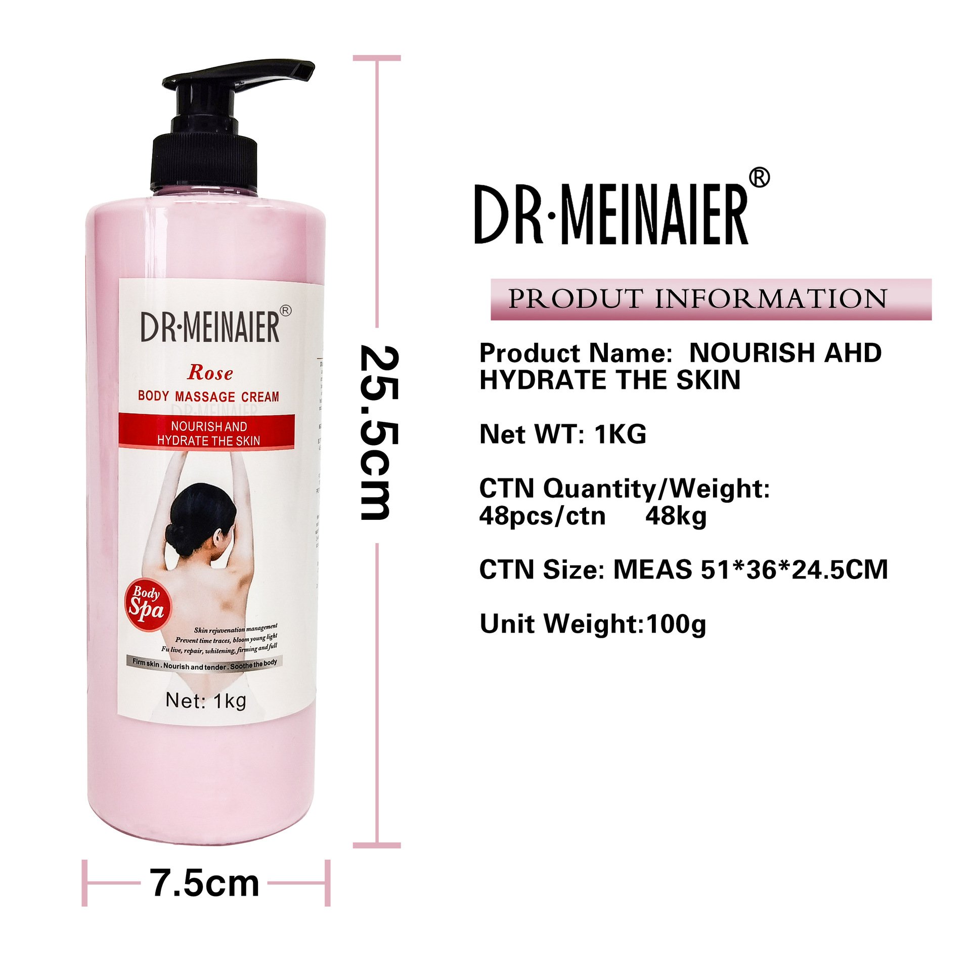 DRMEINAIER Wholesale Whitening Body Lotion Lightening Hydrating whitening massage cream 1kg