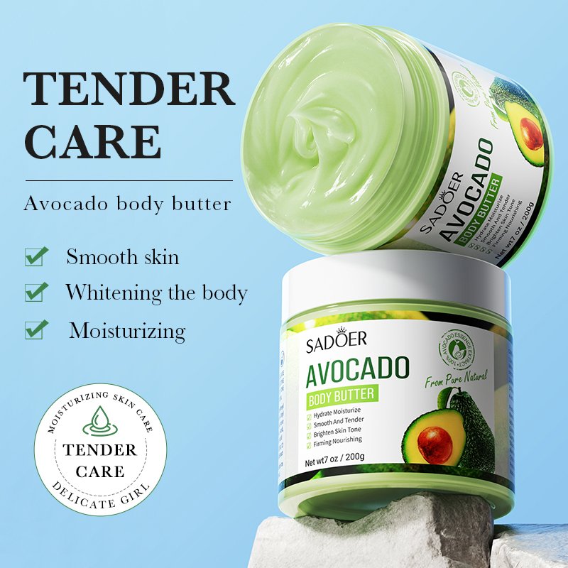 OEM ODM SADOER skin care organic fruit extract avocado moisturizing whitening skin body lotion