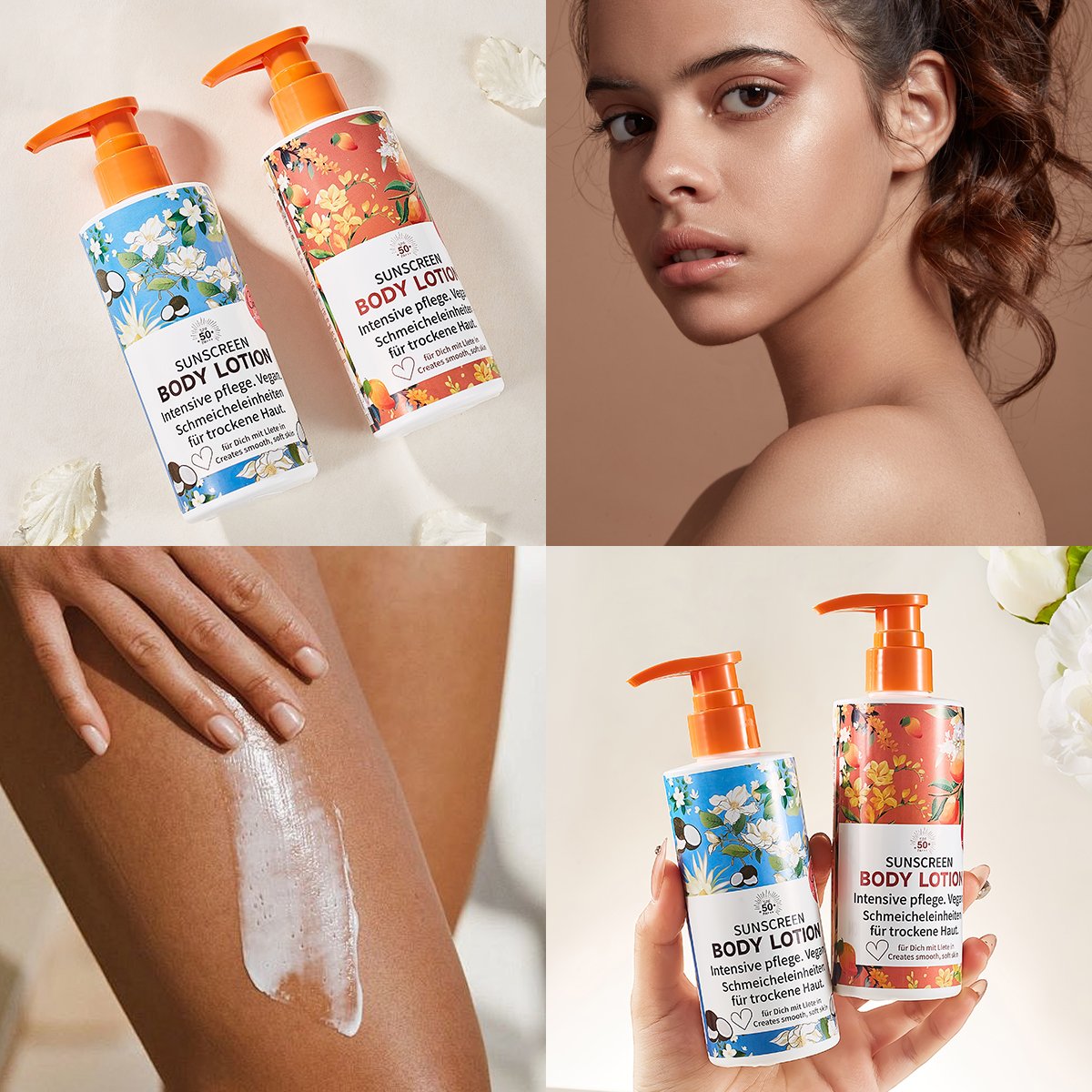 SPF50 Sunscreen Body Lotion Coconut&Mango Scent Relieve Dry Rough Skin 236mL Factory Trade Wholesale