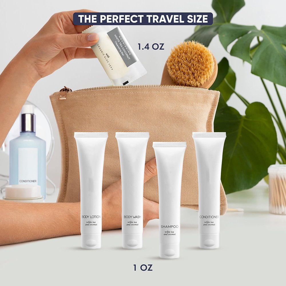 Nourishing White Tea Coconut Shampoo Conditioner Body Lotion Wash Cleansing Bar Hotel Body Care Gift Bath Sets