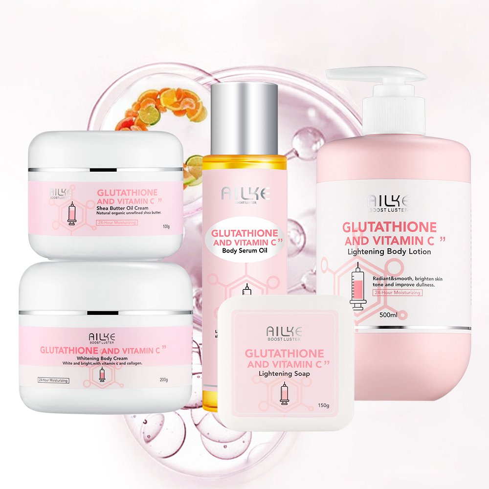 OEM Private Custom Shea Butter Nicotinamide Vitamin C Lightening Whitening Firming Body Skin Skincare Set for Women