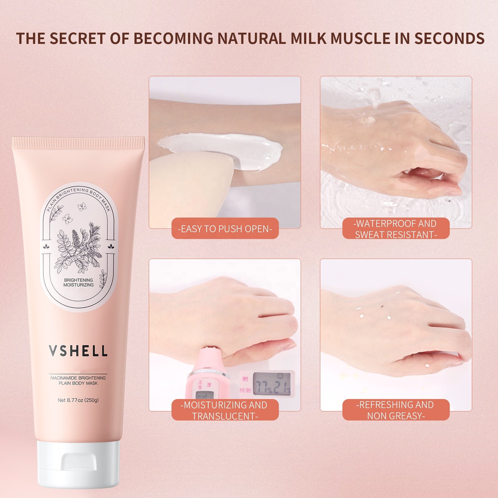 OEM Niacinamide Brightening Body Mask Hydrating Protective Whitening Lotion Multi-Function Skincare for Daily Use Body Care Mask