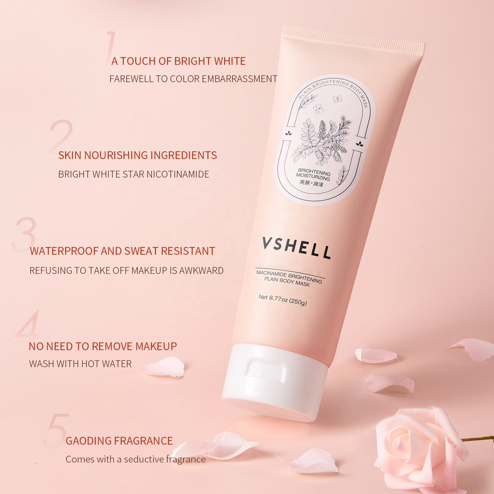OEM Niacinamide Brightening Body Mask Hydrating Protective Whitening Lotion Multi-Function Skincare for Daily Use Body Care Mask