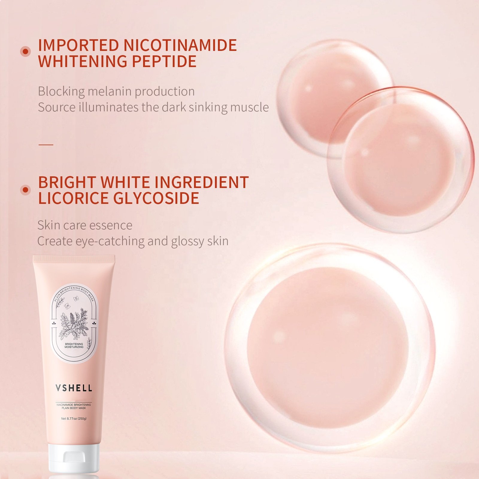 OEM Niacinamide Brightening Body Mask Hydrating Protective Whitening Lotion Multi-Function Skincare for Daily Use Body Care Mask
