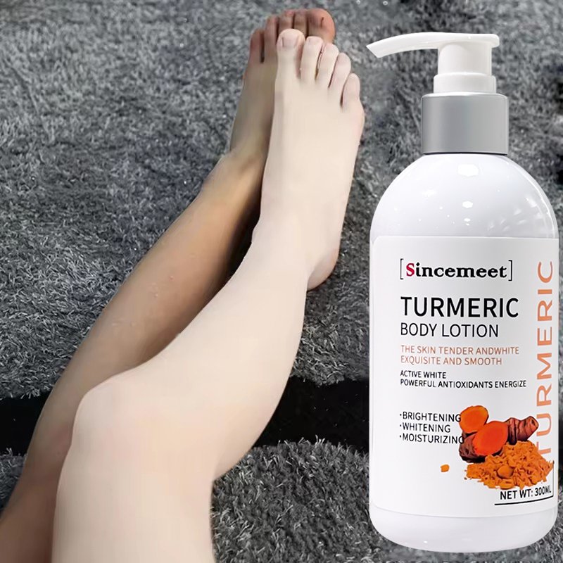 Private Label Vegan Organic Moisturizing Anti Aging Lightening Whitening Turmeric Body Lotion OEM For Black Skin