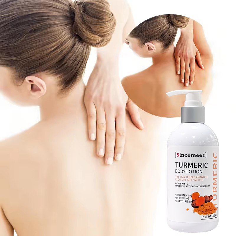 Private Label Vegan Organic Moisturizing Anti Aging Lightening Whitening Turmeric Body Lotion OEM For Black Skin