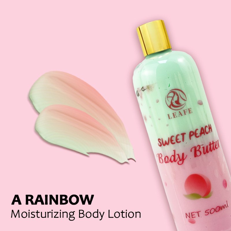 Organic 500ml Shea Strawberry Mango Coconut Colored Body Lotion Moisturizing Body Care Whitening Butter Lotion For Women