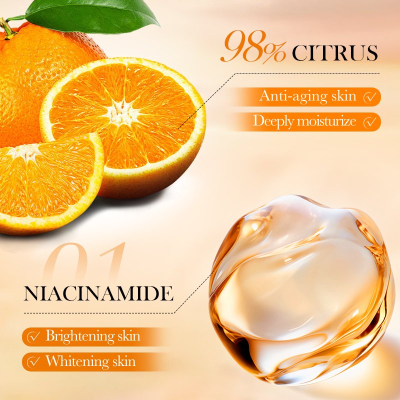 SADOER Wholesale Beauty Products Vitamin C Exfoliating Gel Moisturizer Cream Smooth Essence Anti-Aging Whitening Skin Care Set