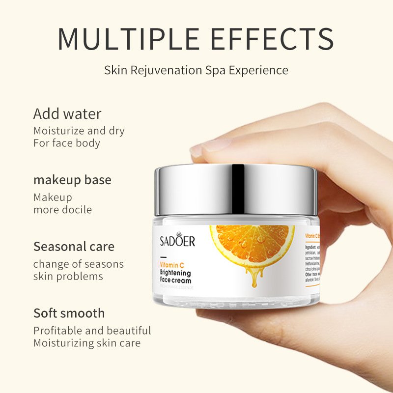 SADOER Wholesale Beauty Products Vitamin C Exfoliating Gel Moisturizer Cream Smooth Essence Anti-Aging Whitening Skin Care Set